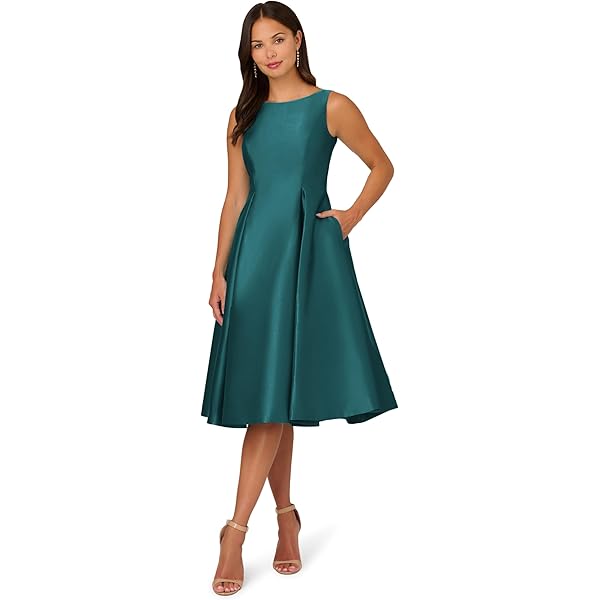 Amazon.com: Adrianna Papell Sleeveless Mikado Fit and Flare Midi Dress with V-Back : Clothing, Shoes & Jewelry Amazon.com: Adrianna Papell Sleeveless Mikado Fit and Flare Midi Dress with V-Back : Clothing, Shoes & Jewelry