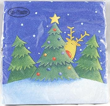 Immagini Di Paesaggi Di Natale.Jet Papier Tovaglioli Di Carta Paesaggio Di Natale Con Renne E Alberi Di Natale 20 Pz Amazon It Giochi E Giocattoli
