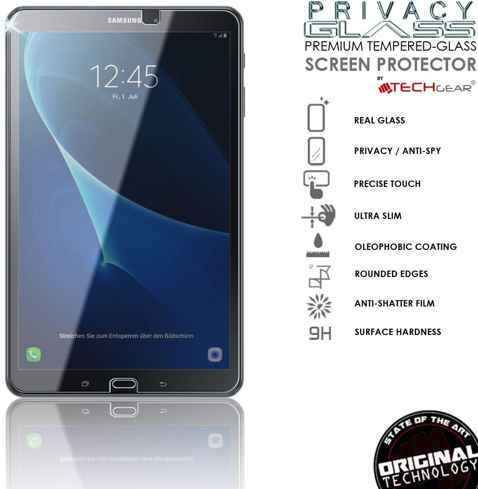 TECHGEAR Anti Spy Screen Protector Compatible with Samsung Galaxy Tab A 6 10.1" 2016 (SM-T580 Series) - Image 3