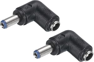 uxcell DC Power Connector Adapter, 2Pcs 90 Degree Angle 5.5mm x 2.1mm Female Jack to 5.5mm x 2.1mm Male Plug Coupler Converte