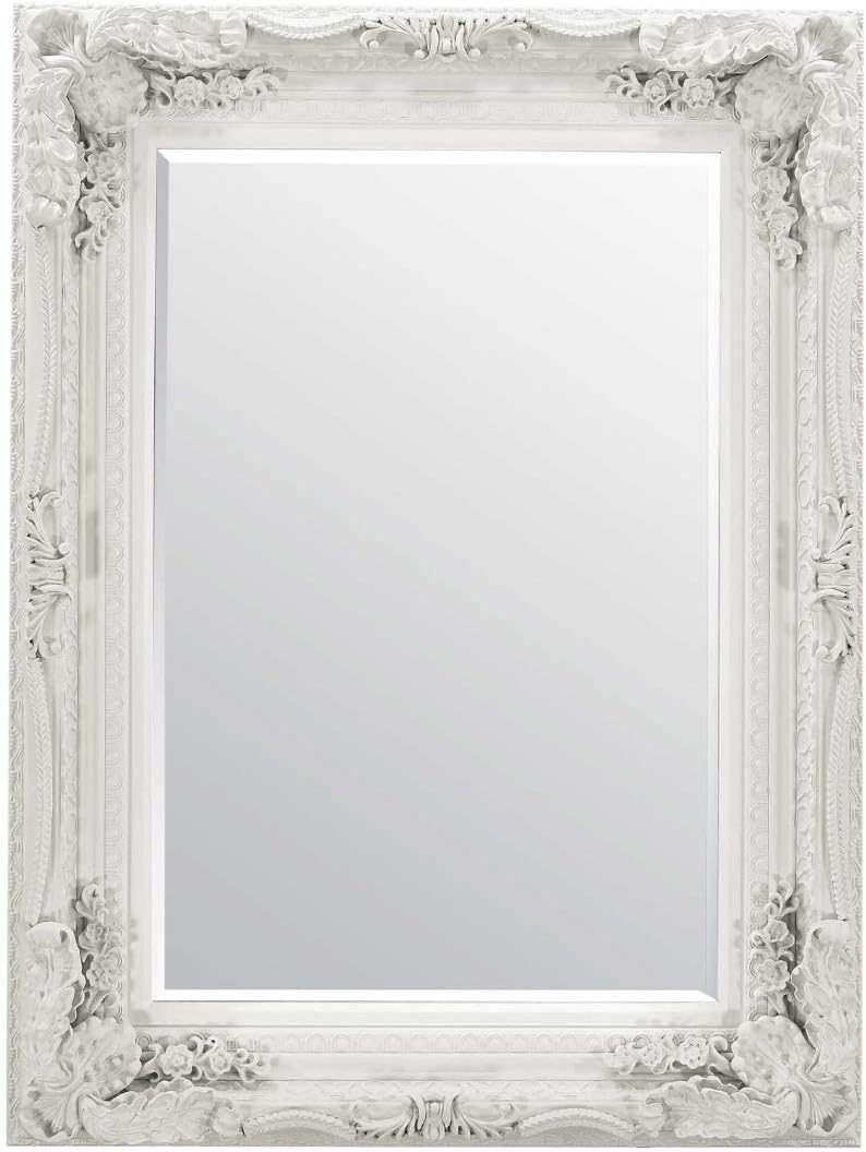 Barcelona Trading Carved Louis Cream Ornate French Frame Wall/Over Mantle Mirror - 35in x 47in, Beige - Image 4