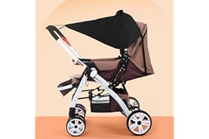 HAOZAIKEJI Universal Stroller Sun Protection Baby Carriage UV Protection Shelter with Mesh Window Water Resistance Pram Sun Shade Buggy Rain Canopy Breathable Pushchair Detachable Sunblock Cover for Park Zoo