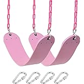 2 Pack Pink Swings Seats Heavy Duty 66 Inches Chain Plastic Coated - Playground Swing Set Accessories Replacement with Snap Hooks (Pink)