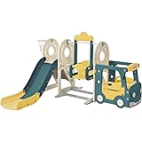 Merax 5-in-1 Toddler Slide with Swing, Kids Slide