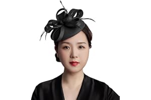 Fascinator Hats for Women Girls Tea Party Cocktail Hat Vintage Pillbox Hat Headwear with Veil Clip 20s 50s Hat