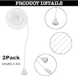 Gunwon 2 Pcs Replacement Nylon Cord Pull for Ceiling Light Switch White 1.5m view 3