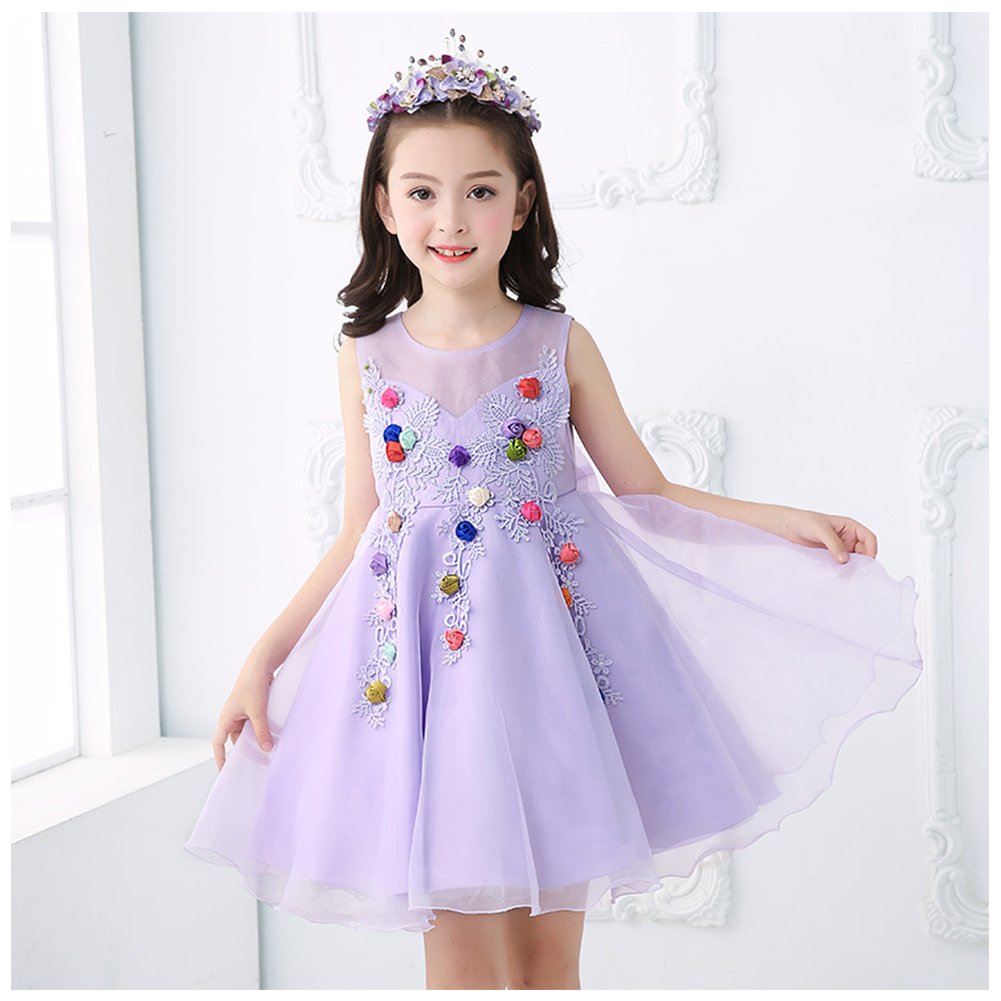 purple flower girl dresses uk