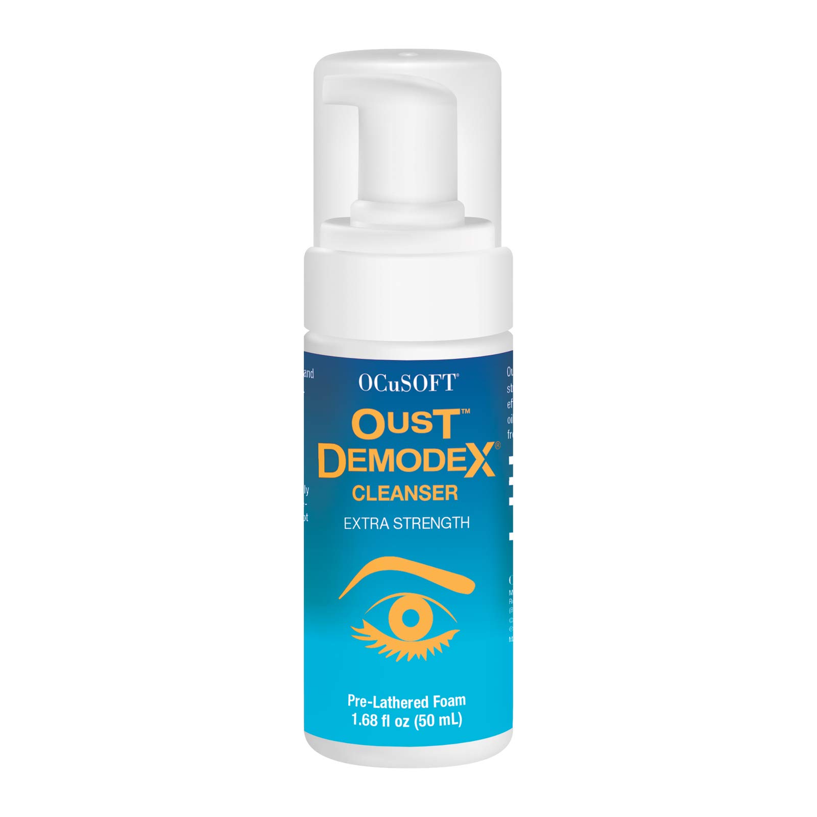 OCuSOFT Oust Demodex Cleanser Extra Strength Foam 50 Milliters, Tea Tree Oil Foaming Cleanser for Irritated Eyelids Associated with Demodex Mites