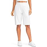 G Gradual Women's 12" Bermuda Long Shorts with Pockets High Waisted Stretch Knee Length Shorts for Women Summer Walking