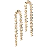 SHASHI Women's Bezel Tennis Earrings, Gold, One Size