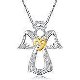 Guardian Angel Necklace for Women Sterling Silver You Are My Angel With Wings Pendant Necklace Jewelry Gift for Girls