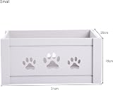 Green Leaves Paw Shaped Cutout Dog Toy Storage Crate Grey Small view 3