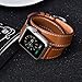 V-MORO Compatible 38mm 40mm Double Tour Leather Band for Apple Watch Series 4 Series 3 Series 2 Series 1 - Brown