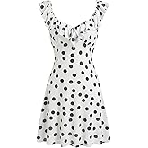 CIDER Womens Polka Dots Sleeveless V Neck Midi Casual Dress Summer Going Out Mini Tank Dress