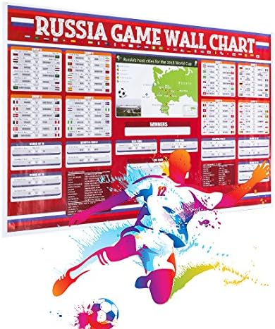 World Cup 2018 Poster, Russia Sosser Wall Chart Keepsake - Large 25"/17.5"