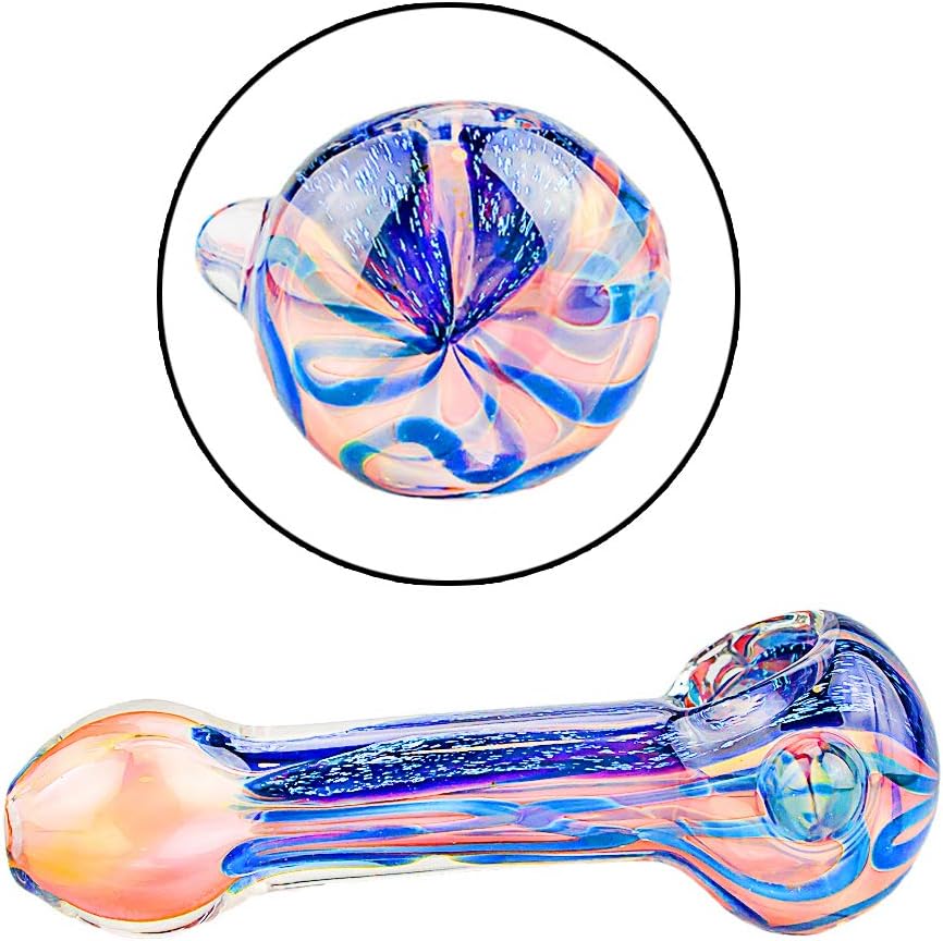 PEMWH 4.5 Inch Long New Style-Pipe,Handmade Heat Resistant Glass(Blue)