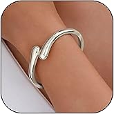 Dtexhif Gold Bangle Bracelets for Women Trendy Chunky Twisted Waterdrop Cuff Bracelets Adjustable Minimalist Open Wrist Cuff Bracelet Jewelry Gifts