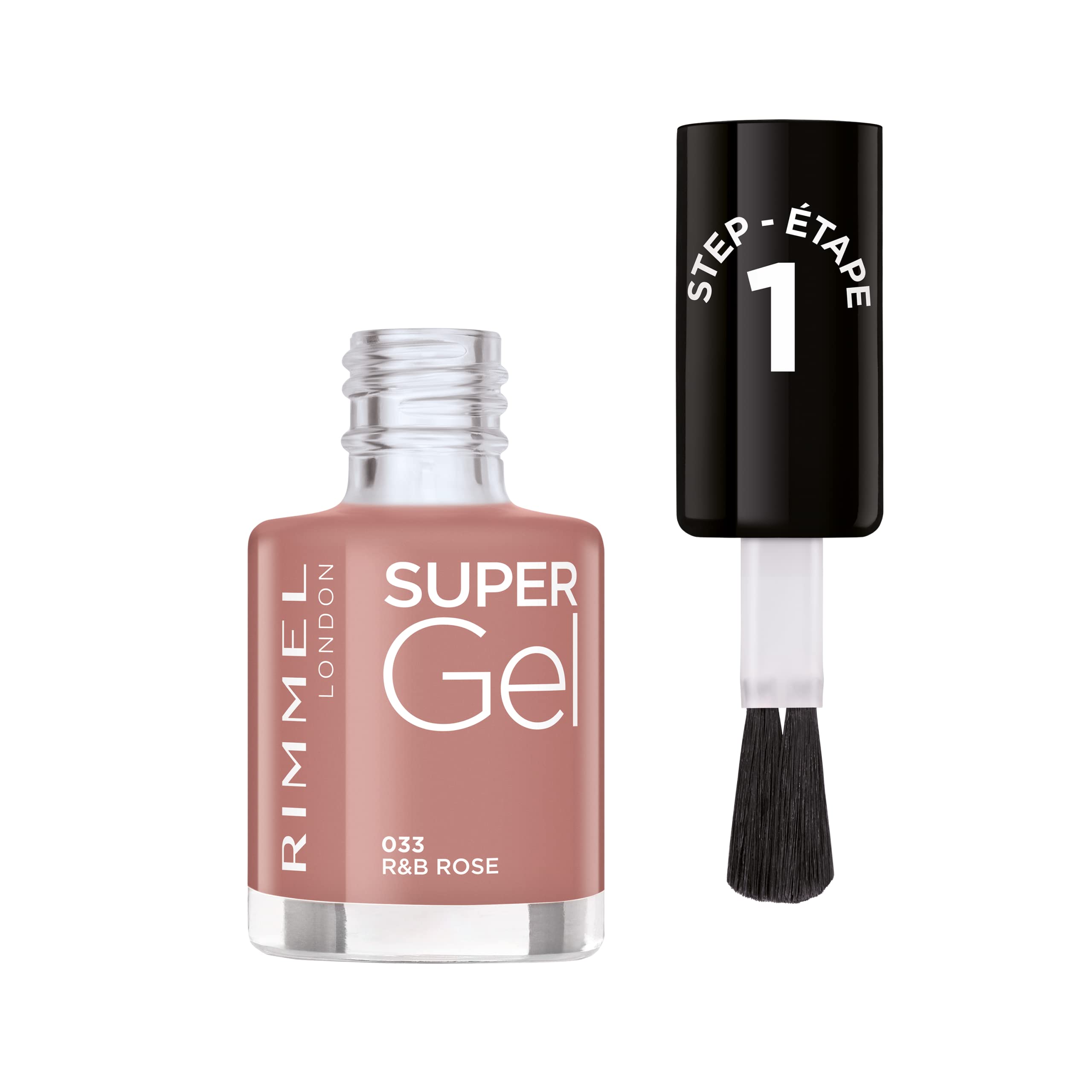 Rimmel Super Gel, 33 R&B Rose, Long-Lasting Nail Polish, Glazed Finish, Easy Application, Gel-like Manicure, Chip Resistant, Clean Formula, 12ml