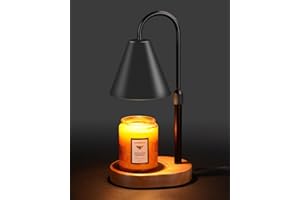 FUNISTREE Candle Warmer Lamp With Timer Dimmable, Christmas Birthday Gifts for Women Mom, Modern Candle Lamp, Black Candle Warmer for Jar Scented Candles, Home Decor, Vintage Wax Melt Warmer with 2 Bulbs