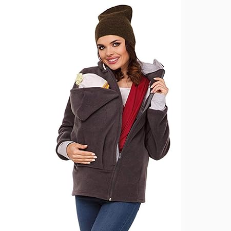 AIBAB Frauenkleidung Herbst Und Winter Multifunktion Känguru-Mutter Sweatshirt Kindertasche Baby Schlafsack