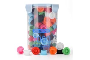 UAKERLED Tattoo Ink Caps Silicone Tattoo Cups Set Round Shape Mixed Colors 180 Pcs with Base for Tattoo Ink Caps Tattooing Su
