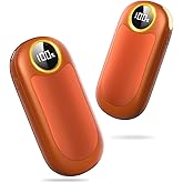 Hand Warmers Rechargeable, Dual-Sided Heating with LED Display, Flashlight, 4 Heating Levels Electric Pocket Heater for Raynauds, Golf, Camping, Hunting, Gifts for Christmas Men Women