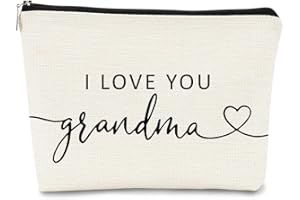 BARPERY Mothers Day Gifts for Grandma I Love You Grandma Gift Makeup Bag,Best Grandma Cosmetic Bag,Grandma Mothers Day Gift Ideas, Best Gift Idea for Grandma,Brithday Gifts for Grandma