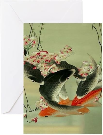 Cafepress Lot De 10 Cartes De Vœux Zen Japonais Koi Fish Carte D Anniversaire Mat Amazon Fr Fournitures De Bureau