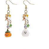 Halloween Earrings for Women Spider Cat Bat Pumpkin Ghost Dangle Earrings Halloween Jewelry Gifts