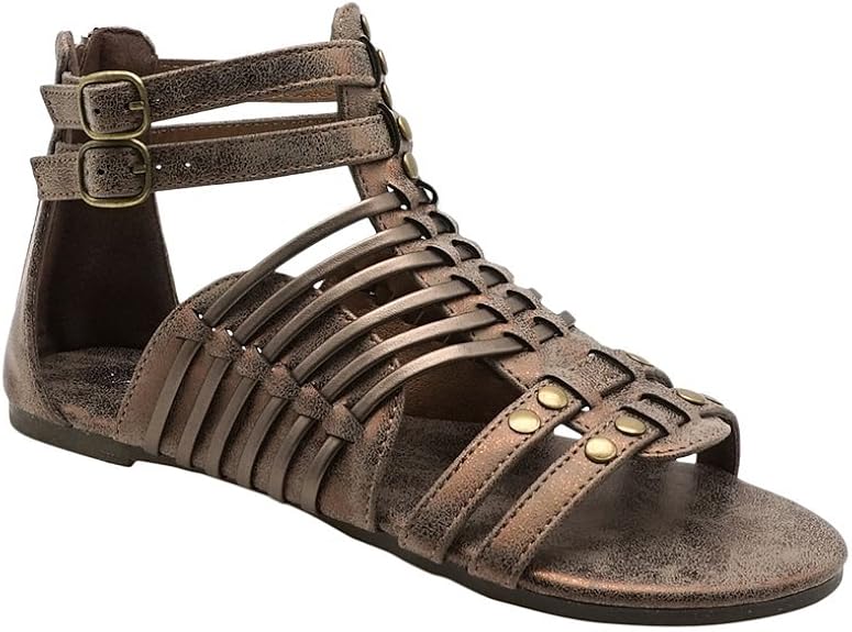 Amazon.com | Pierre Dumas Adele-3 Ladies Caged Gladiator Sandal (7.5 B(M) US, Bronze) | Sandals
