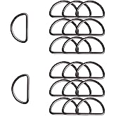ZoloAJay 20pcs 1-1/2"(38mm) D Rings Welded Strong Metal Black Semi-Circular D Ring for Pet Collars Hardware Bags Ring Buckle Strap Hand DIY Sewing Accessories