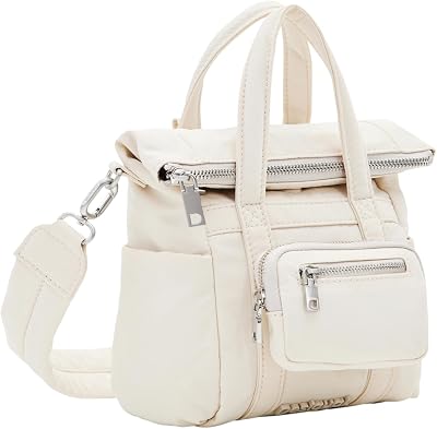 Borsa da donna modello BOLS_Basic in nylon, colore bianco, bianco, Taglia unica