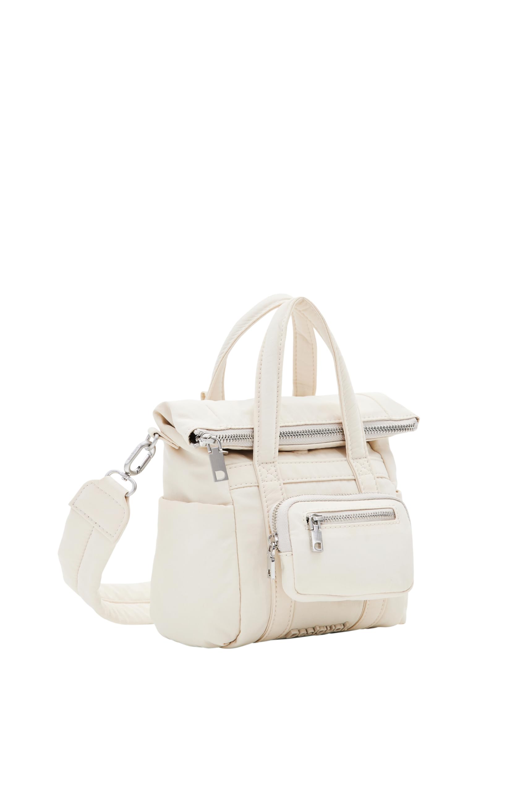 Borsa da donna modello BOLS_Basic in nylon, colore bianco, bianco, Taglia unica