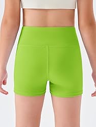 Haloumoning Girls Athletic Shorts Kids High Waisted