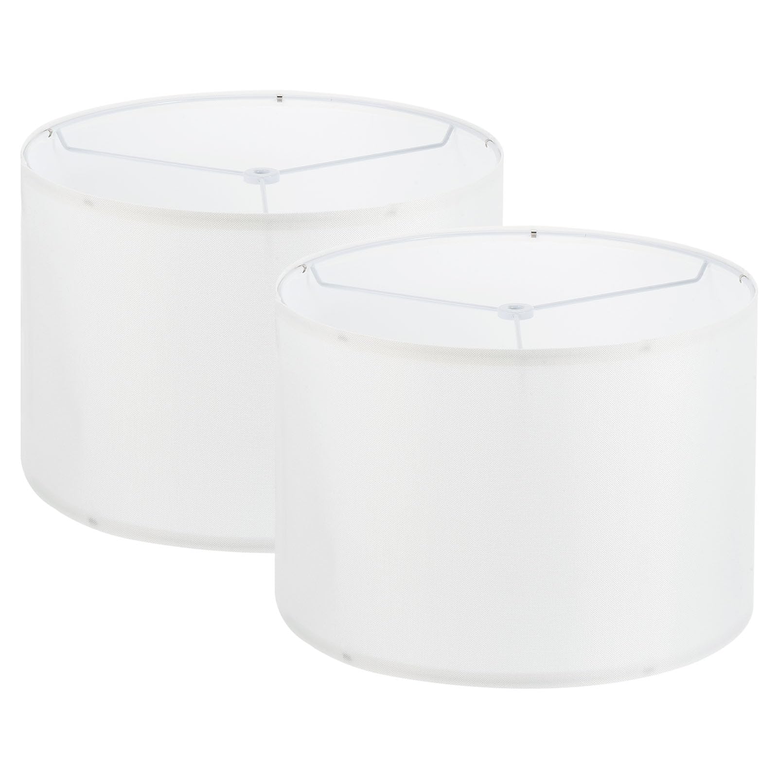 PATIKIL Drum Lamp Shades Set of 2, 13"x13"x9" Linen Round Lamp Shade for Table Lamps Easy Assembly Lampshade for Table Lamps Floor Lamps Bedside, White