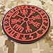 Vegvisir Viking Patch PVC Compass Norse Patch Compatible with Velcro PVC Patches for Backpacks,Viking Patches for Vest,Viking Morale Patch,Vikings Patch,Tactical Patches (Black Red)