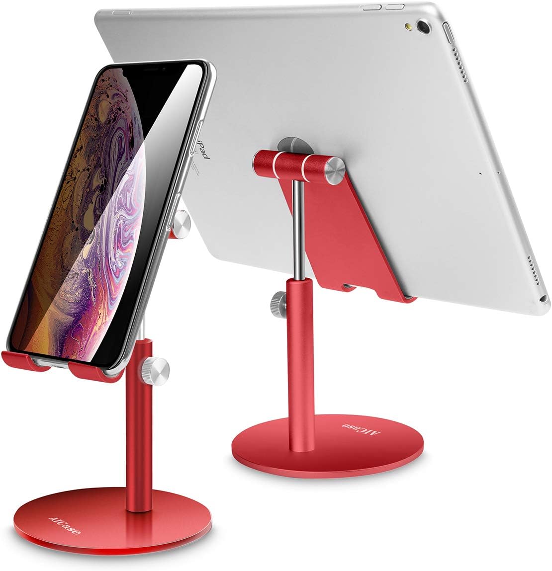 Adjustable Tablet/Phone Stand,AICase Telescopic Adjustable iPad Stand Holder,Universal Multi Angle Aluminum Stand Compatible with iPhone Smart Cell Phone/Tablet/iPad(4-13 inch), Silver: Computers & Accessories