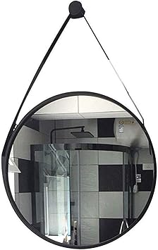 ZLC Espejo De Pared Pequeño Colgado, Metal Enmarcada Puerta Hung Espejo