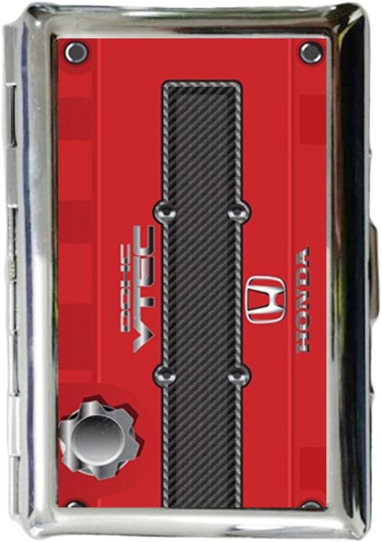 JDM DOHC VTEC B16B18C HONDA ENGINE Customize Stainless Steel ID Credit Card wallet Cigarettes Case