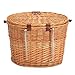 KINGSO Wicker Front Handlebar Bike Basket Bicycle Front Box with Lid and Handle