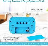 Vicloon Digital Alarm Clock Bedside Blue LED 12/24H Temp Date Timer Snooze view 4