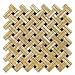 Honey Onyx Stanza Basketweave Mosaic with Black Dots, Polished - 6
