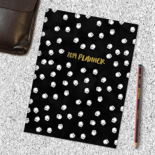 Time Factory Black and Floral Blooming 7.5" x 10.25" January -December 2019 Monthly Planner (19-4205) - Thumbnail 4