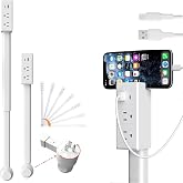 Electrical Outlet Extender Stick,180° Rotating Outlet Extender, Adjustable 44–70cm Electrical Outlet Extension with USB-C/USB