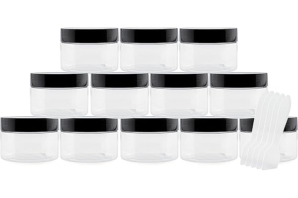 Amazon.com: 4oz Clear Plastic Jars with Labels & Spatulas ...