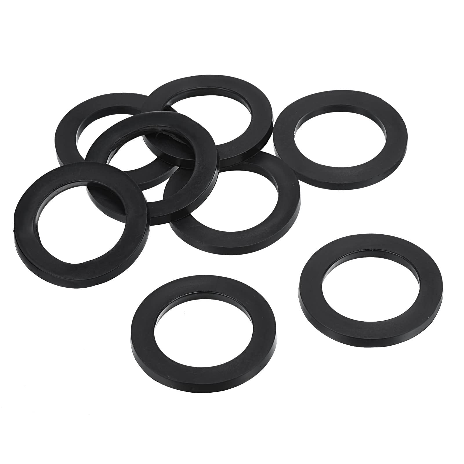 TOP-VIGOR 12Pcs Rubber Flat Washers, 39mm OD 25mm ID 2.5mm Thickness Heavy Duty Black Rubber Grommet Vibration Damping Pads Sealing Gasket Washers for Faucet Pipe Water Hose Fastener Bolt