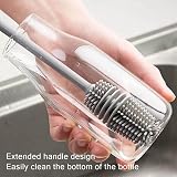 selcouth yyds Baby Bottle Brush Long Handle Soft Silicone Cleaner Grey view 4