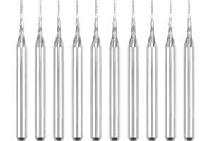 uxcell 10Pcs 0.6mm Carbide End Mill Engraving Milling Cutter CNC Router Bits for PCB Machine, 1/8" Shank