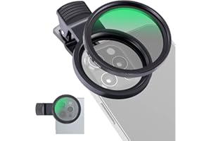 NEEWER 52mm CPL Filter for Phone, Clip On Circular Polarizing Lens Filter with Phone Clip, Storage Case & Cleaning Cloth, Compatible with iPhone Samsung Galaxy Android DSLR Camera, FL-26