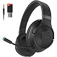 2.4Ghz Wireless Gaming Headset for PC, PS5, PS4, MacBook, with Microphone, Over-Ear Bluetooth Gaming Headphones for Cell Phone, Soft Earmuff - 40 Hours Playtime, Only Wired Mode for Xbox Series
